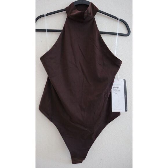 Lululemon Women’s Sz M Brown Wundermost Nulu Mock Neck Sleeveless Bodysuit `` - Picture 1 of 13